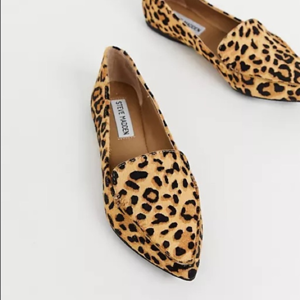 Steve Madden Leopard Feather Flat